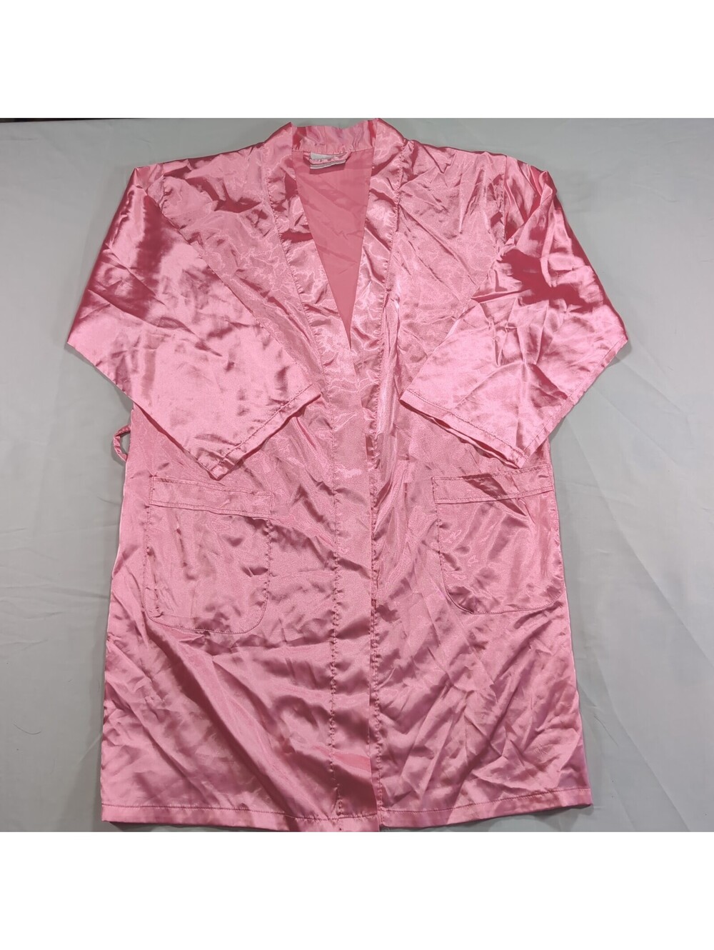 Vintage Mirko Pink Satin Robe / Duster Cardigan